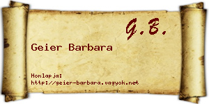 Geier Barbara névjegykártya